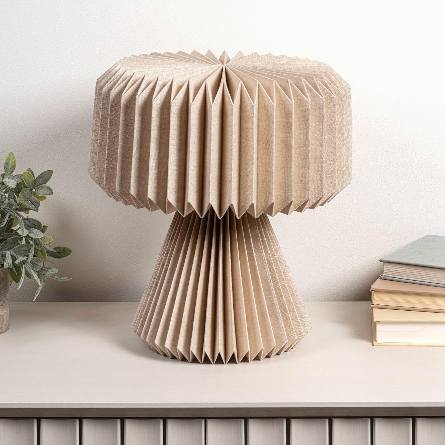 imageJONATHAN Y JYL9107B Zelda 128quot Modern Art Deco Paper Pleated Shade Accent LED Table Lamp for Living Room Family Room Dining Room Bedroom Hallway Office NaturalNatural