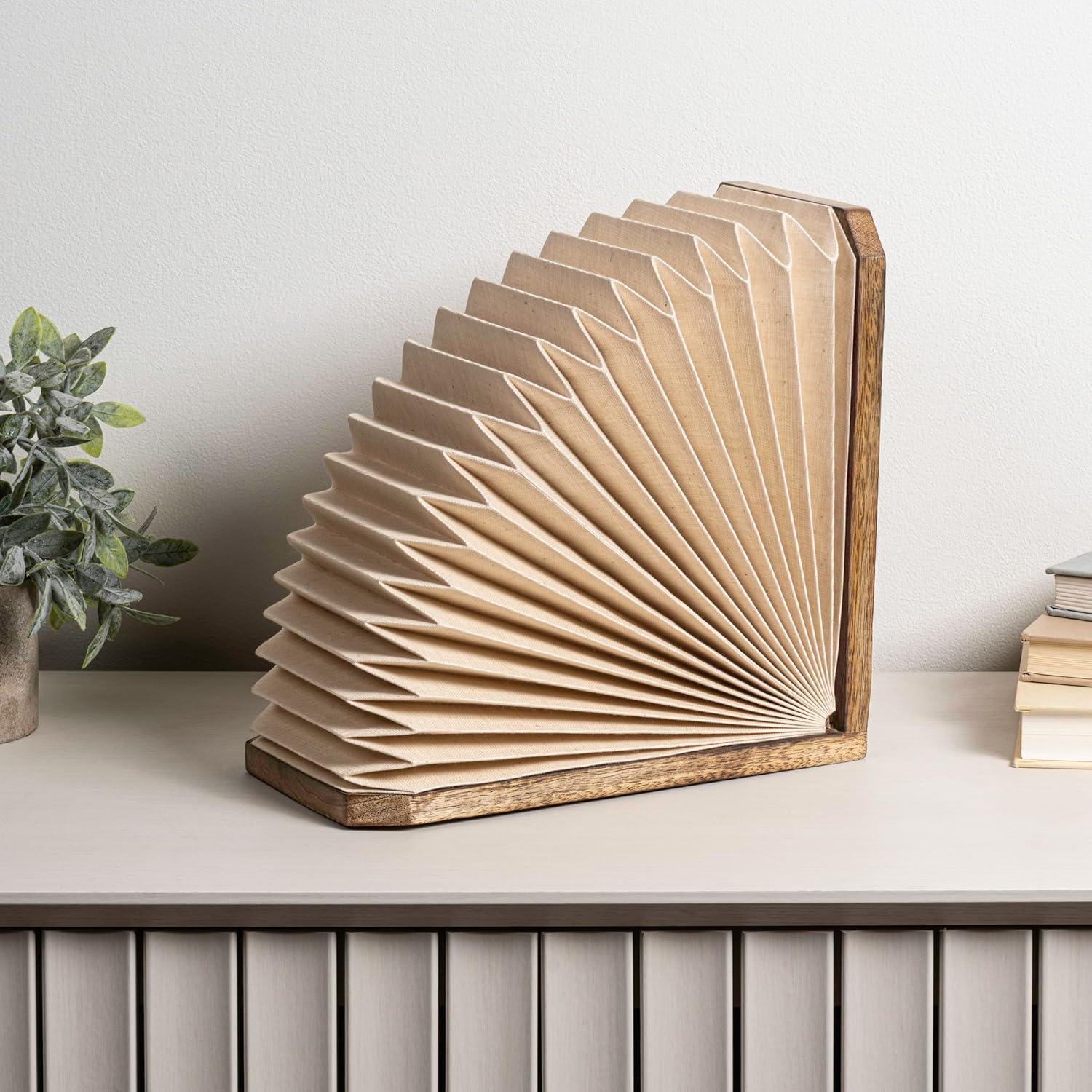 imageJONATHAN Y JYL9109B Darla 96quot Modern Art Deco Paper Full Pleated Fan LED Table Lamp for Living Room Family Room Dining Room Bedroom Hallway Office Natural106 high x 106 wide x 59 deep