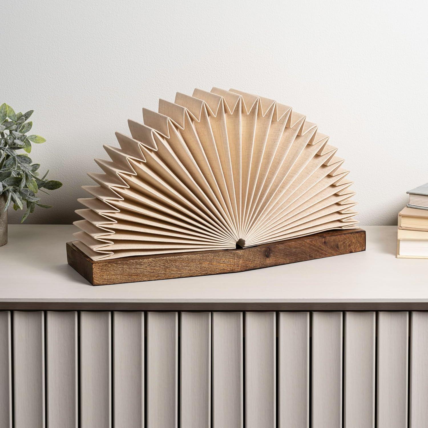 imageJONATHAN Y JYL9109B Darla 96quot Modern Art Deco Paper Full Pleated Fan LED Table Lamp for Living Room Family Room Dining Room Bedroom Hallway Office Natural96 high x 167 wide x 69 deep