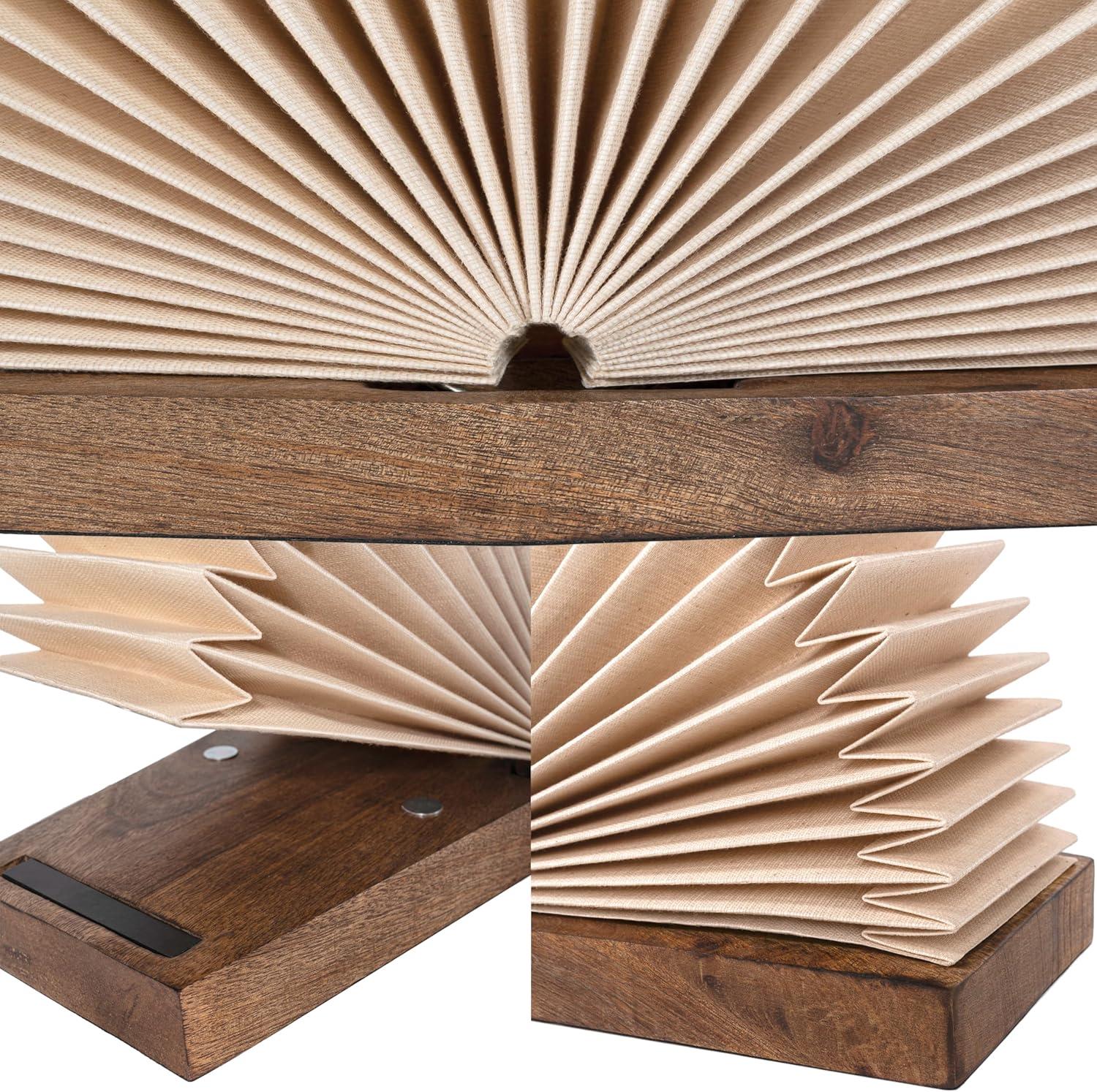 imageJONATHAN Y JYL9109B Darla 96quot Modern Art Deco Paper Full Pleated Fan LED Table Lamp for Living Room Family Room Dining Room Bedroom Hallway Office Natural96 high x 167 wide x 69 deep