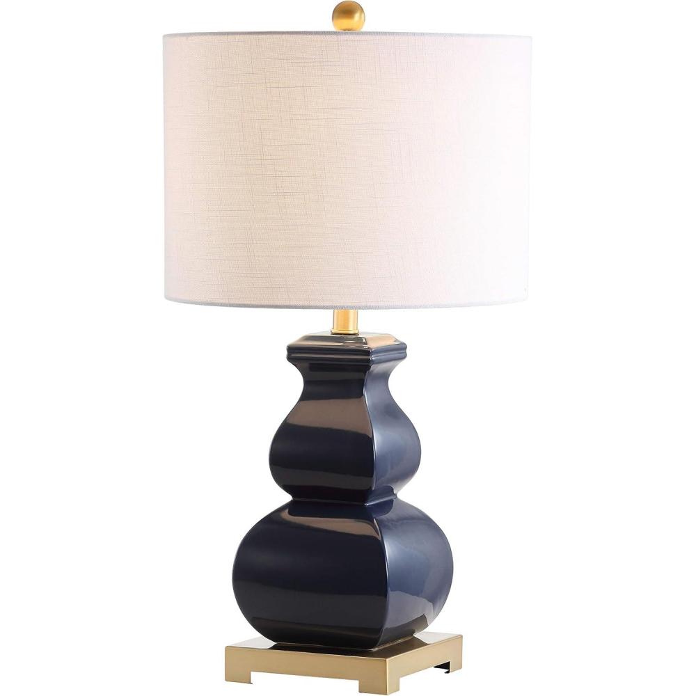 imageJONATHAN Y JYL3049A Vienna 255quot Ceramic LED Table Lamp Contemporary Transitional Bedside Desk Nightstand Lamp for Bedroom Living Room Office College Bookcase LED Bulb Included NavyGold