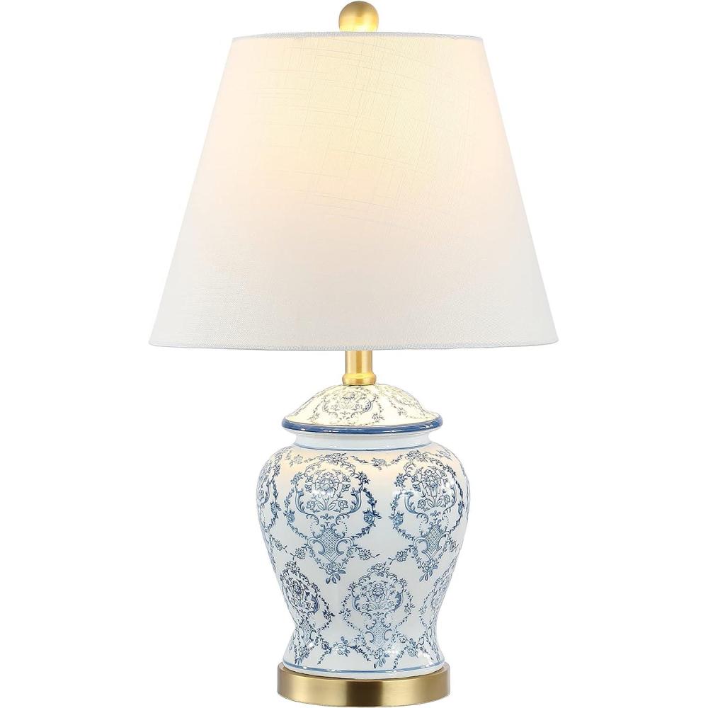 imageJONATHAN Y JYL3085A Juliana 2225quot Traditional Classic Chinoiserie Ceramic LED Table Lamp French Country Bedside Desk Nightstand Lamp for Bedroom Living Room Office College Bookcase BlueWhite