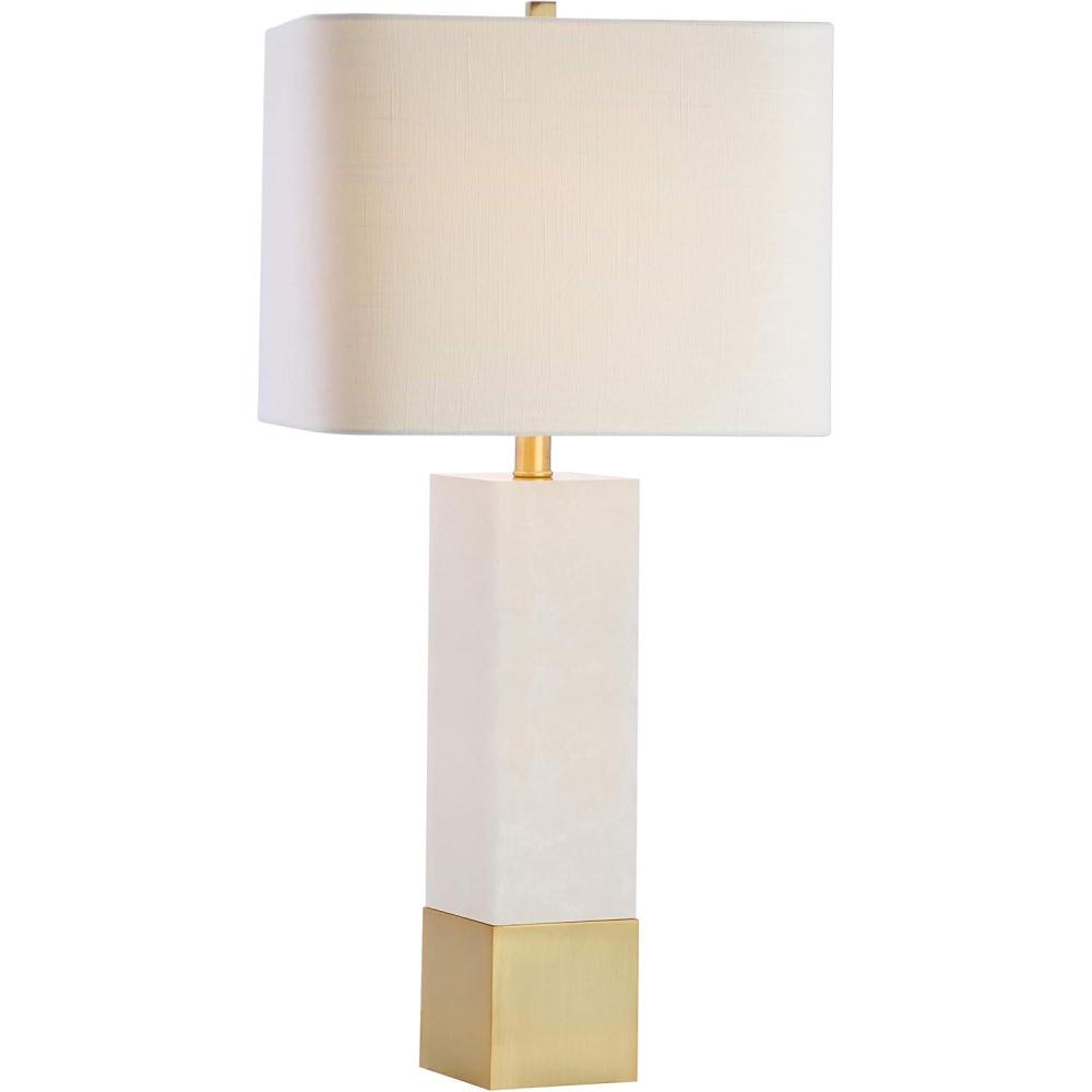 imageJONATHAN Y JYL5009A Jeffrey 29quot MetalMarble LED Table Lamp Contemporary Transitional Bedside Desk Nightstand Lamp for Bedroom Living Room Office College Bookcase LED Bulb Included Brass GoldWhite