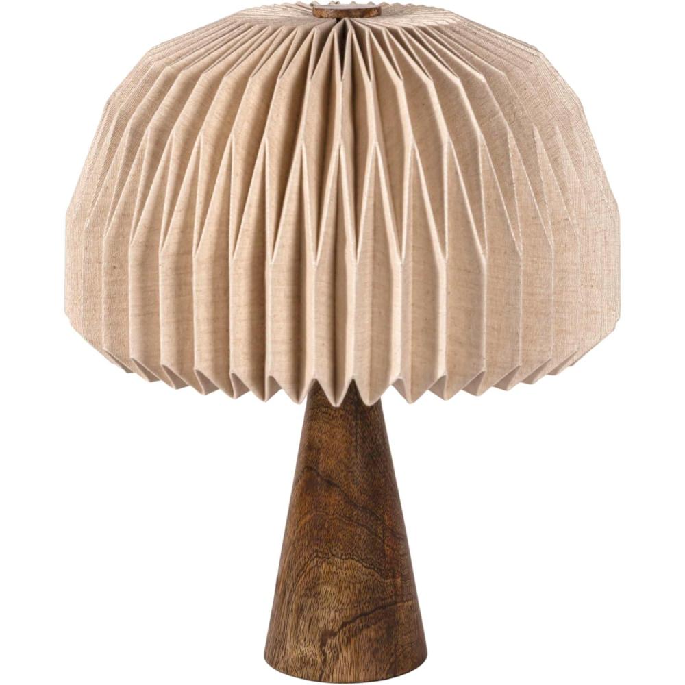 imageJONATHAN Y JYL9106B Sylvie 16quot Modern Minimalist Paper Pleated Shade Mushroom Accent LED Table Lamp for Living Room Family Room Dining Room Bedroom Hallway Office NaturalNatural