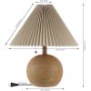 JONATHAN Y JYL1145B Aksel 17.25″ Coastal Scandinavian Resin/Iron Sphere LED Table Lamp with Pleated Shade and Pull Chain, Beige Wood Finish/White, for Entry Console, Bedroom, Living Room(Brown Wood Finish)