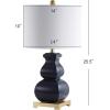 JONATHAN Y JYL3049A Vienna 25.5″ Ceramic LED Table Lamp Contemporary Transitional Bedside Desk Nightstand Lamp for Bedroom Living Room Office College Bookcase LED Bulb Included, Navy/Gold