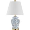JONATHAN Y JYL3085A Juliana 22.25″ Traditional Classic Chinoiserie Ceramic LED Table Lamp French Country Bedside Desk Nightstand Lamp for Bedroom Living Room Office College Bookcase, Blue/White