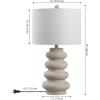 JONATHAN Y JYL5506A Juniper 26″ Modern Minimalist Resin Stacked Ovoid LED Lamp for Living Room, Family Room, Dining Room, Bedroom, Hallway, Office, Antique White
