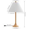 JONATHAN Y JYL5507A-SET2 Albie 25″ Modern Coastal Iron Column LED Table Lamp for Living Room, Family Room, Dining Room, Bedroom, Hallway, Office, Brown Wood Finish (Set of 2)