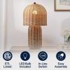 JONATHAN Y JYL5702A Minna 22.5″ Modern Coastal Woven Rattan Arched LED Table Lamp for Living Room, Family Room, Dining Room, Bedroom, Hallway, Office, Natural Brown