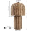 JONATHAN Y JYL5702A Minna 22.5″ Modern Coastal Woven Rattan Arched LED Table Lamp for Living Room, Family Room, Dining Room, Bedroom, Hallway, Office, Natural Brown