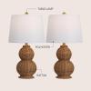 JONATHAN Y JYL5704A-SET2 Millie 23″ Modern Coastal Woven Rattan Gourd LED Table Lamp for Living Room, Family Room, Dining Room, Bedroom, Hallway, Office, Dark Brown (Set of 2)