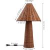 JONATHAN Y JYL5705A Kara 26.5″ Modern Coastal Woven Rattan Tapered Cylinder LED Table Lamp for Living Room, Family Room, Dining Room, Bedroom, Hallway, Office, Dark Brown