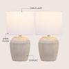 JONATHAN Y JYL5707B-SET2 Hugo 16.75″ Traditional Rustic Reeded Ceramic Vase LED Table Lamp for Living Room, Family Room, Dining Room, Bedroom, Hallway, Office, Antique White (Set of 2)(Antique White/Nickel)
