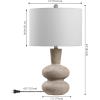 JONATHAN Y JYL5708A Matheo 24″ Modern Minimalist Sculptural Oak-Grain Resin LED Table Lamp for Living Room, Family Room, Dining Room, Bedroom, Hallway, Office, Antique Brown