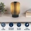 JONATHAN Y JYL9102B Banks 8.5″ Modern Minimalist Paper Pleated Column Accent LED Table Lamp for Living Room, Family Room, Dining Room, Bedroom, Hallway, Office, Natural(Black)