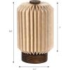 JONATHAN Y JYL9102B Banks 8.5″ Modern Minimalist Paper Pleated Column Accent LED Table Lamp for Living Room, Family Room, Dining Room, Bedroom, Hallway, Office, Natural(Natural)