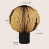 JONATHAN Y JYL9103B Quincy 11″ Modern Minimalist Paper Pleated Orb Accent LED Table Lamp for Living Room, Family Room, Dining Room, Bedroom, Hallway, Office, Natural(Black)