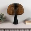 JONATHAN Y JYL9106B Sylvie 16″ Modern Minimalist Paper Pleated Shade Mushroom Accent LED Table Lamp for Living Room, Family Room, Dining Room, Bedroom, Hallway, Office, Natural(Black)