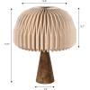 JONATHAN Y JYL9106B Sylvie 16″ Modern Minimalist Paper Pleated Shade Mushroom Accent LED Table Lamp for Living Room, Family Room, Dining Room, Bedroom, Hallway, Office, Natural(Natural)
