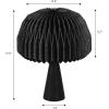 JONATHAN Y JYL9106B Sylvie 16″ Modern Minimalist Paper Pleated Shade Mushroom Accent LED Table Lamp for Living Room, Family Room, Dining Room, Bedroom, Hallway, Office, Natural(Black)
