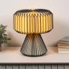 JONATHAN Y JYL9107B Zelda 12.8″ Modern Art Deco Paper Pleated Shade Accent LED Table Lamp for Living Room, Family Room, Dining Room, Bedroom, Hallway, Office, Natural(Black/Natural)