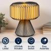JONATHAN Y JYL9107B Zelda 12.8″ Modern Art Deco Paper Pleated Shade Accent LED Table Lamp for Living Room, Family Room, Dining Room, Bedroom, Hallway, Office, Natural(Black/Natural)