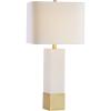 JONATHAN Y JYL5009A Jeffrey 29″ Metal/Marble LED Table Lamp Contemporary Transitional Bedside Desk Nightstand Lamp for Bedroom Living Room Office College Bookcase LED Bulb Included, Brass Gold/White