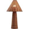 JONATHAN Y JYL5705A Kara 26.5″ Modern Coastal Woven Rattan Tapered Cylinder LED Table Lamp for Living Room, Family Room, Dining Room, Bedroom, Hallway, Office, Dark Brown