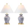 JONATHAN Y JYL6606A-SET2 Set of 2 Table Lamps Xia 21″ Ceramic/Iron Classic Modern LED Table Lamp Farmhouse Bedside Desk Nightstand Lamp for Bedroom Living Room, White