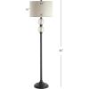 JONATHAN Y JYL1016A January 60″ Glass/Metal LED Floor Lamp, Traditional, Elegant, Office, Living Room, Family Room, Dining Room, Bedroom, Hallway, Foyer, Mercury Glass/Oil Rubbed Bronze
