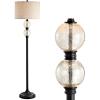 JONATHAN Y JYL1016A January 60″ Glass/Metal LED Floor Lamp, Traditional, Elegant, Office, Living Room, Family Room, Dining Room, Bedroom, Hallway, Foyer, Mercury Glass/Oil Rubbed Bronze