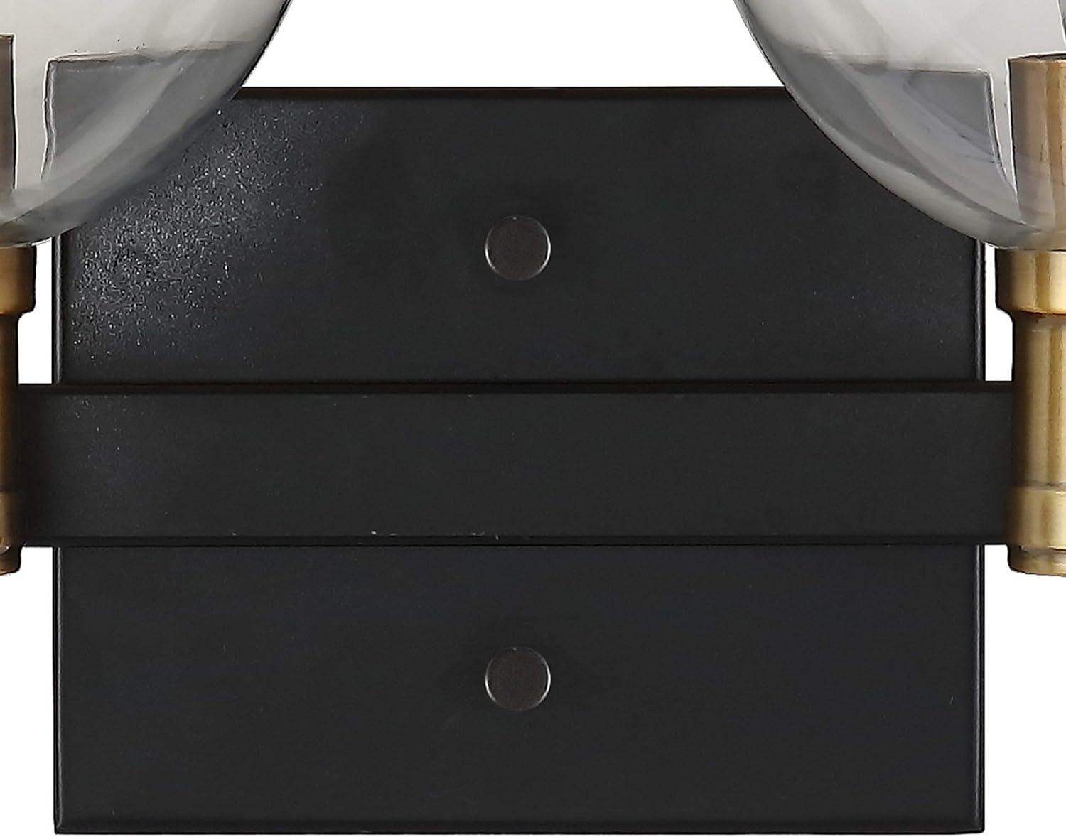 imageJONATHAN Y JYL3557A Marais 4425quot 6Light IronGlass Rustic Vintage LED Vanity Light Farmhouse Bohemian Cottage Industrial Office Living Room Dining Room Bedroom BlackBrass Gold3 Light