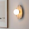 JONATHAN Y JYL5900A Tivoli 12″ Modern Minimalist 1-Light Ovoid Travertine LED Wall Sconce for Bedroom, Living Room, Hallway, Entryway, Home Office, Light Brown(Light Brown/Brass Gold/White)