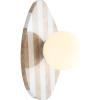 JONATHAN Y JYL5900A Tivoli 12″ Modern Minimalist 1-Light Ovoid Travertine LED Wall Sconce for Bedroom, Living Room, Hallway, Entryway, Home Office, Light Brown(Light Brown/Brass Gold/White)