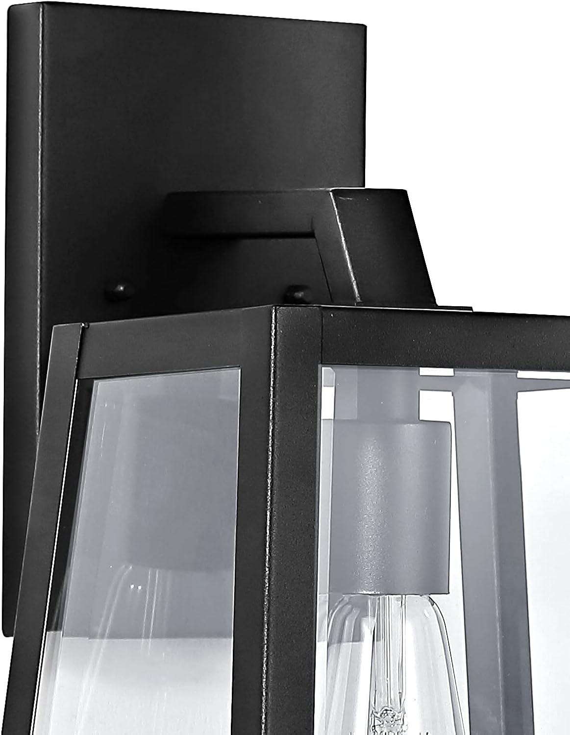 imageJONATHAN Y JYL7603A Pasadena 9quot IronGlass Modern Industrial Angled LED Outdoor Lantern Contemporary Transitional Rustic Garage Patio Porch Doorway Entryway Black 9 in