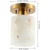 JONATHAN Y JYL1206A Jules 5.13″ 1-Light Modern Contemporary Alabaster/Iron Cylinder LED Semi Flush Mount, White Marbling/Brass Gold for Hallway, Bedroom, Bathroom and Closet