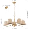 JONATHAN Y JYL1611A Libby 30″ 5-Light Modern Coastal Sleek Woven Rattan/Iron LED Chandelier for Dining Room, Entryway, Living Room, Office, Bedroom, Gold Painting/Light Brown