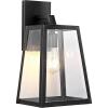 JONATHAN Y JYL7603A Pasadena 9″ Iron/Glass Modern Industrial Angled LED Outdoor Lantern Contemporary Transitional Rustic Garage Patio Porch Doorway Entryway, Black, 9 in