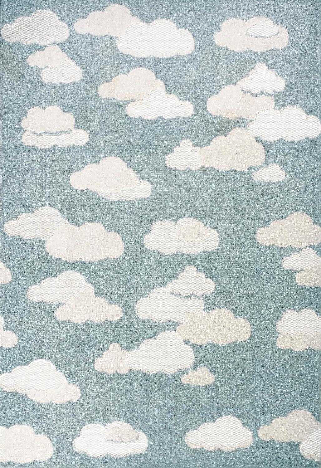 imageJONATHAN Y Hedwig HighLow Cloud Blue 3x5 IndoorOutdoor Area Rug Youth Scandi Kids Modern Cottage Transitional for BedroomKitchenLiving RoomNon SheddingEasyWashing SCN105A3BlueIvory