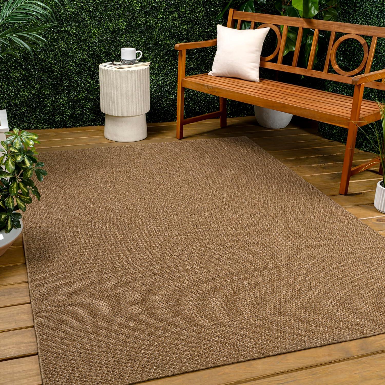 imageJONATHAN Y Jute Rustic IndoorOutdoor Area Rug Natural 3X5 Solana Easy Solid Color for Backyard Patio Porch EasyCleaning High Traffic PetFriendly NonShedding FXV100A3Natural