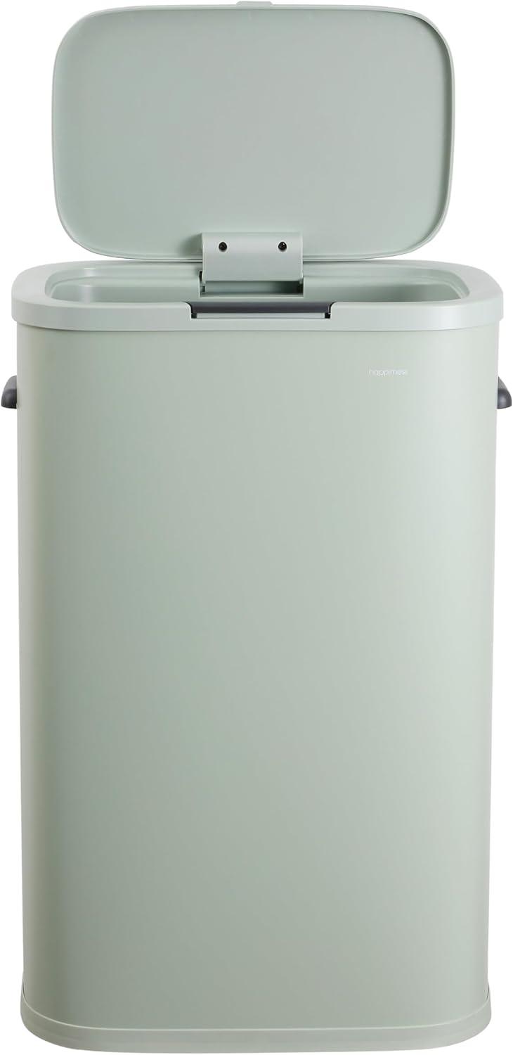 imagehappimess HPM1017E Tammi Kitchen 145Gallon Slim Metal Push Button Trash Can for Home Kitchen Laundry Room Office Bedroom Bathroom Pistachio GelatoPistachio Gelato