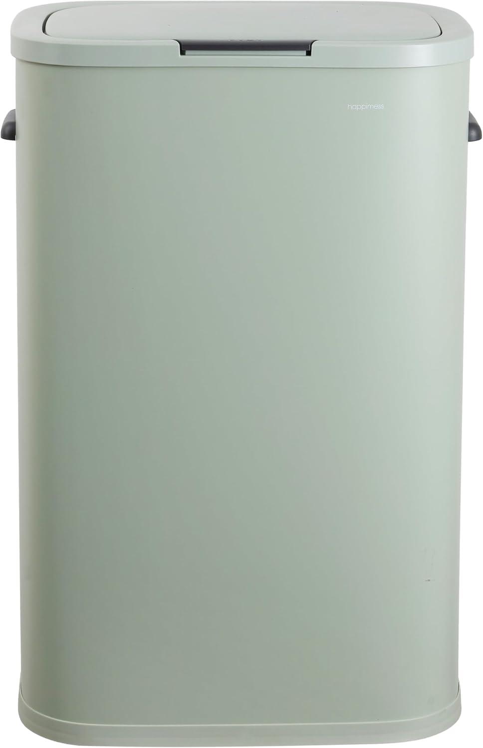 imagehappimess HPM1017E Tammi Kitchen 145Gallon Slim Metal Push Button Trash Can for Home Kitchen Laundry Room Office Bedroom Bathroom Pistachio GelatoPistachio Gelato