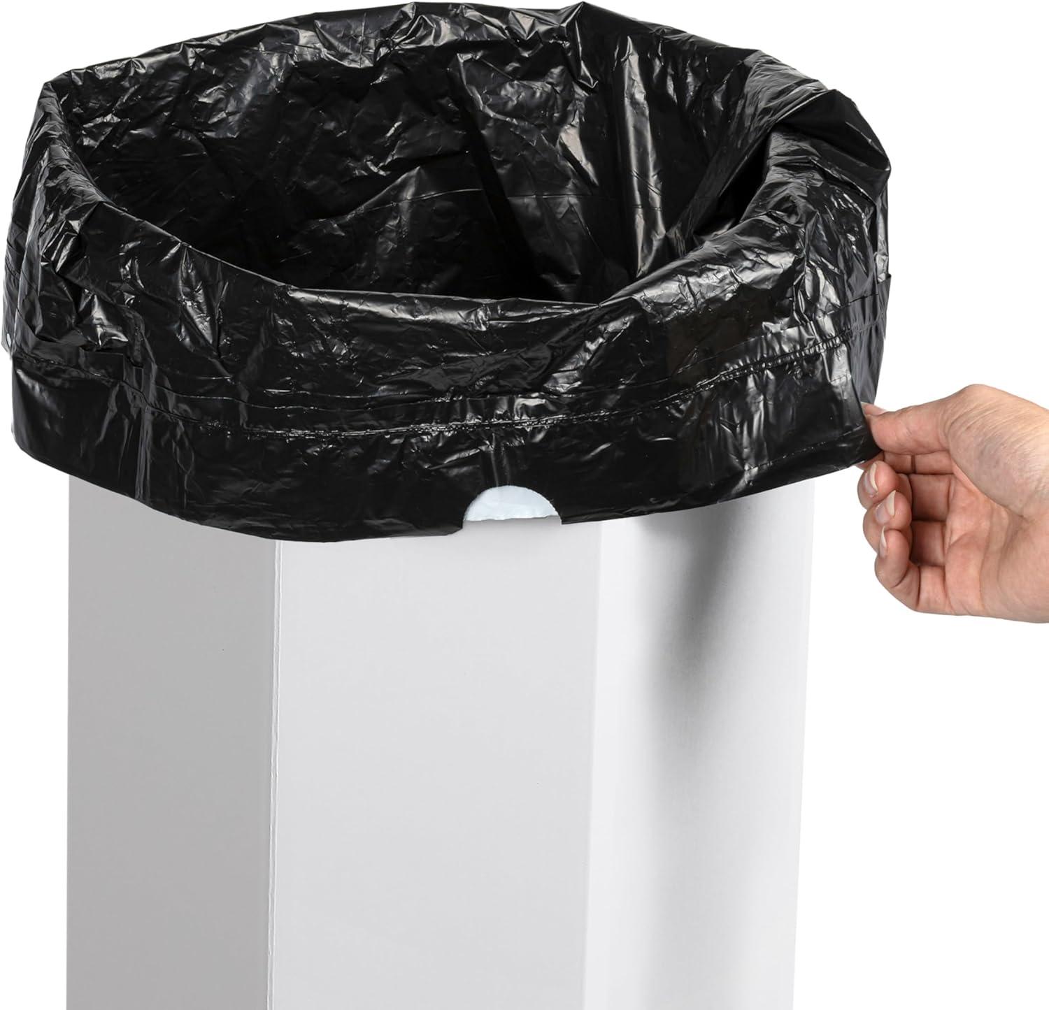 imagehappimess HPM1300FSET2 Fleur 25Gallon Traditional Classic Disposable Corrugated Cardboard Event Trash Can and Recycling Bin for Home Kitchen Laundry Room Bathroom Limestone Beige Set of 2Cotton White