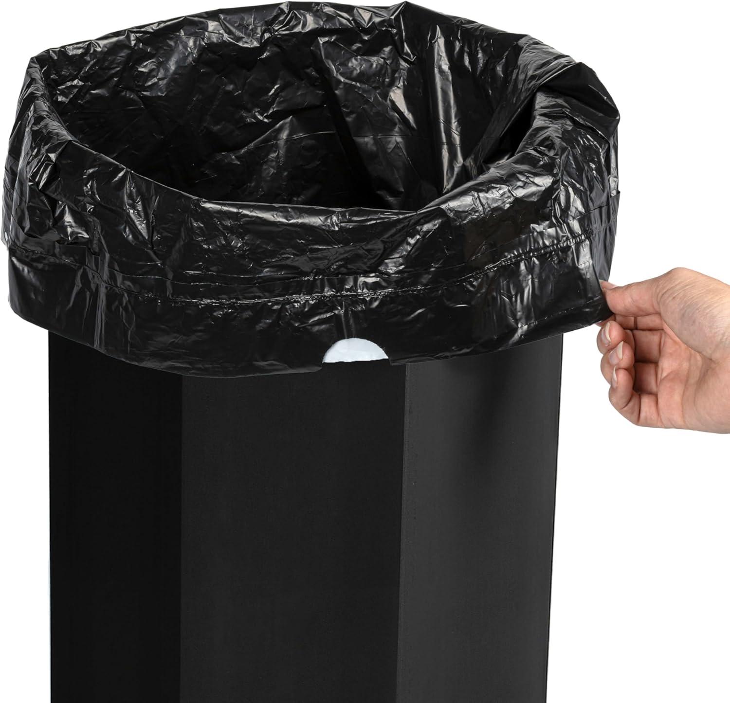 imagehappimess HPM1300FSET2 Fleur 25Gallon Traditional Classic Disposable Corrugated Cardboard Event Trash Can and Recycling Bin for Home Kitchen Laundry Room Bathroom Limestone Beige Set of 2Charcoal Black