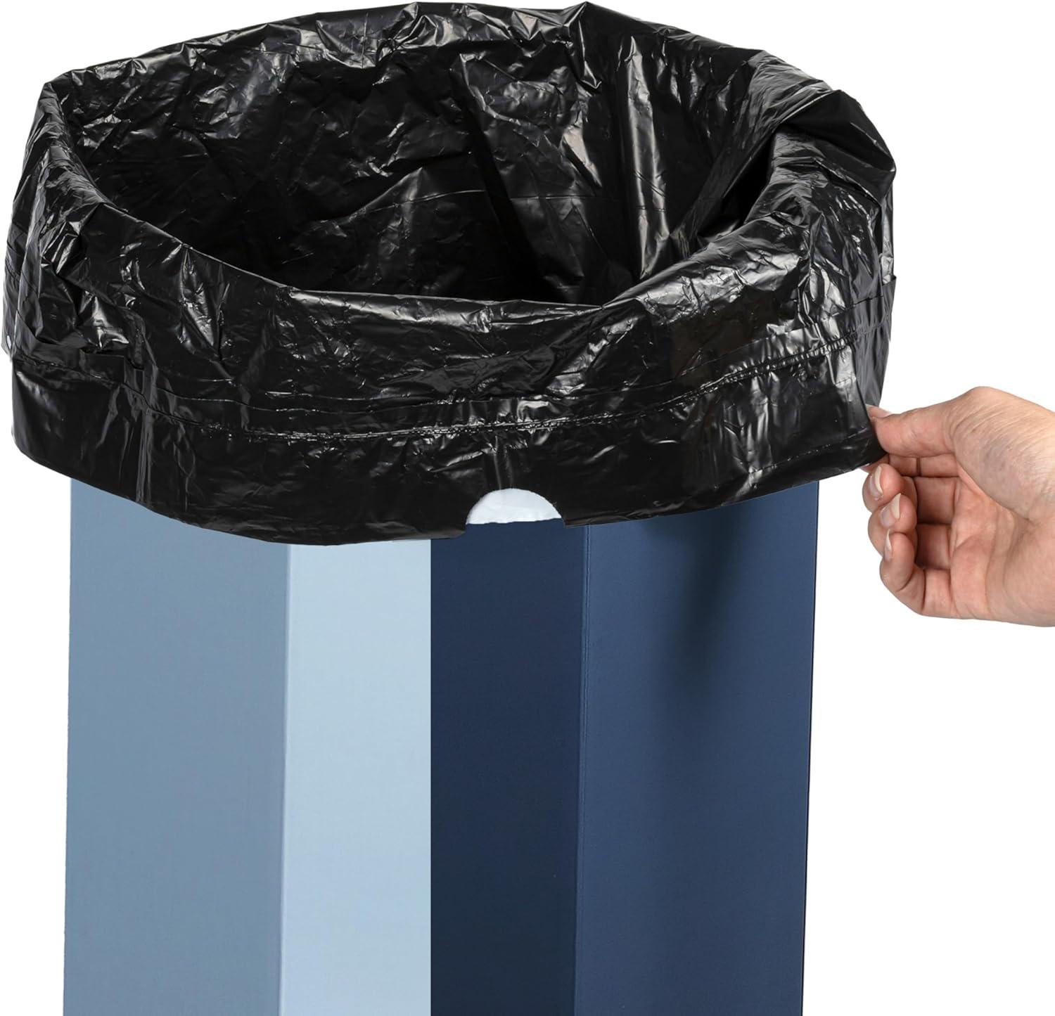 imagehappimess HPM1300FSET2 Fleur 25Gallon Traditional Classic Disposable Corrugated Cardboard Event Trash Can and Recycling Bin for Home Kitchen Laundry Room Bathroom Limestone Beige Set of 2Tide Pool BlueDenim Blue