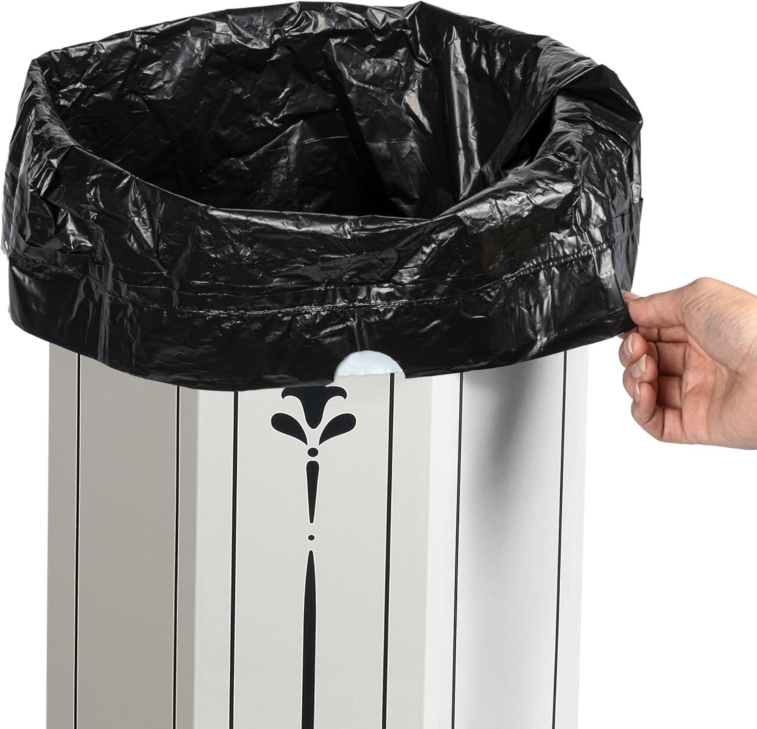 imagehappimess HPM1300FSET2 Fleur 25Gallon Traditional Classic Disposable Corrugated Cardboard Event Trash Can and Recycling Bin for Home Kitchen Laundry Room Bathroom Limestone Beige Set of 2Bridal Ivory