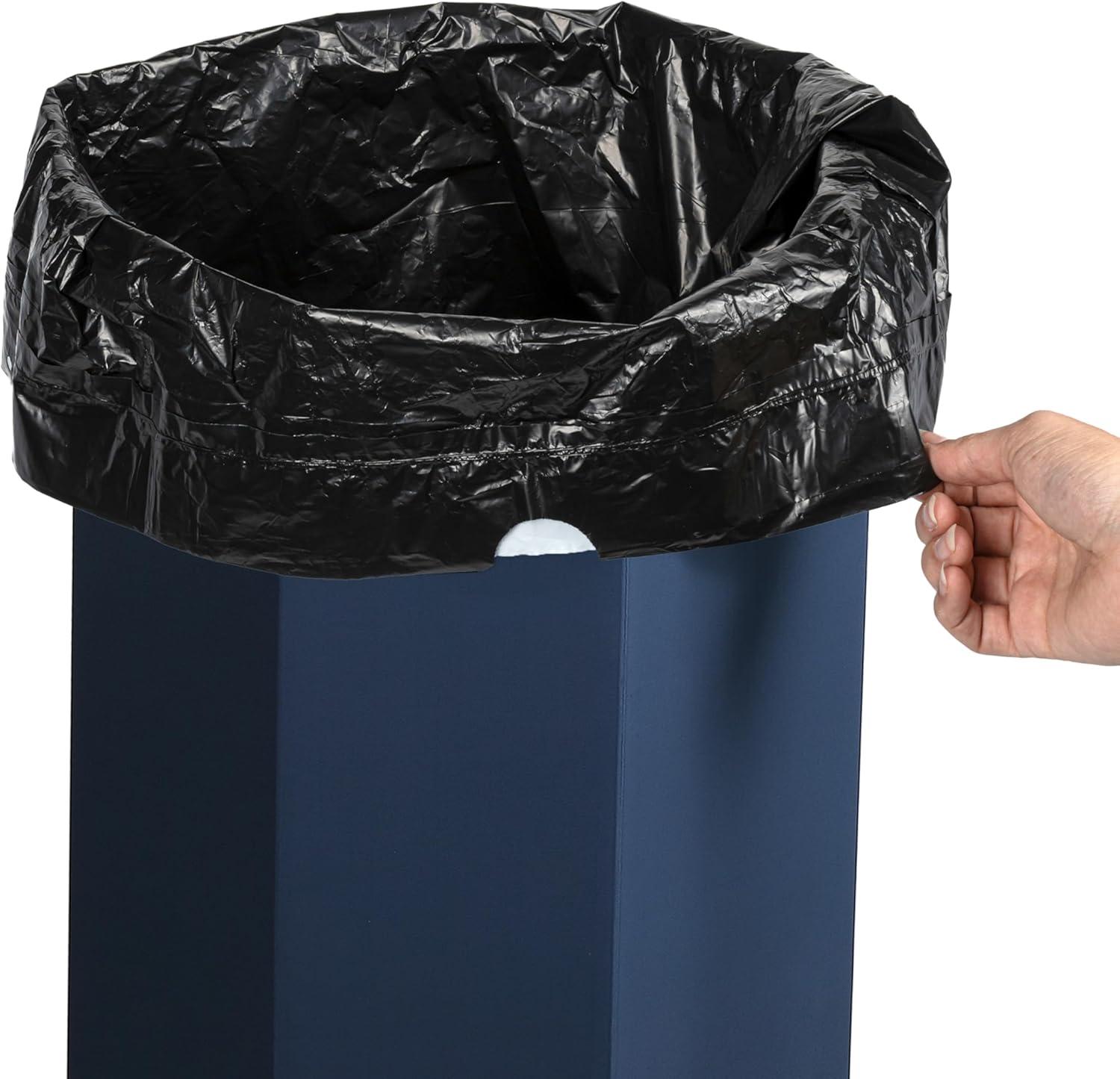 imagehappimess HPM1300FSET2 Fleur 25Gallon Traditional Classic Disposable Corrugated Cardboard Event Trash Can and Recycling Bin for Home Kitchen Laundry Room Bathroom Limestone Beige Set of 2Denim Blue