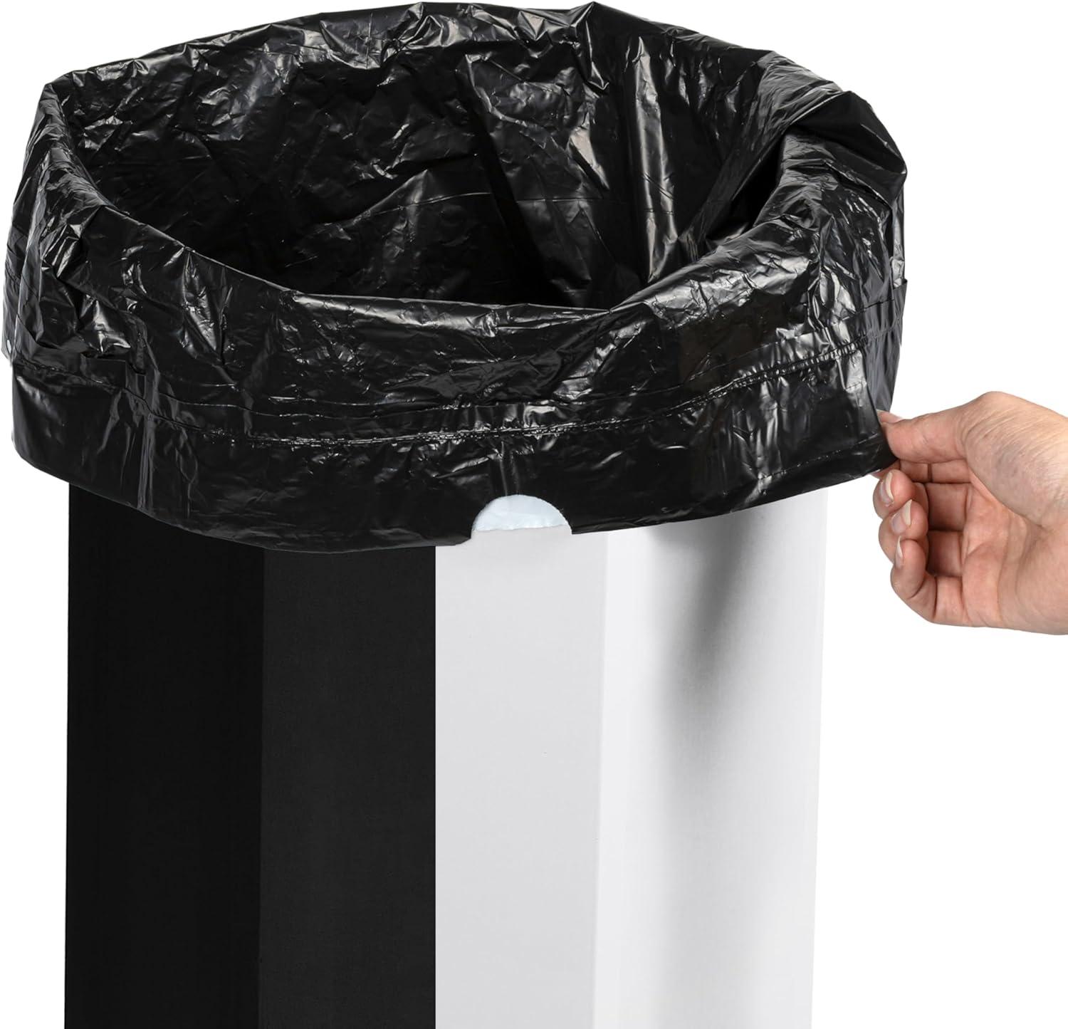 imagehappimess HPM1300FSET2 Fleur 25Gallon Traditional Classic Disposable Corrugated Cardboard Event Trash Can and Recycling Bin for Home Kitchen Laundry Room Bathroom Limestone Beige Set of 2Charcoal BlackCotton White