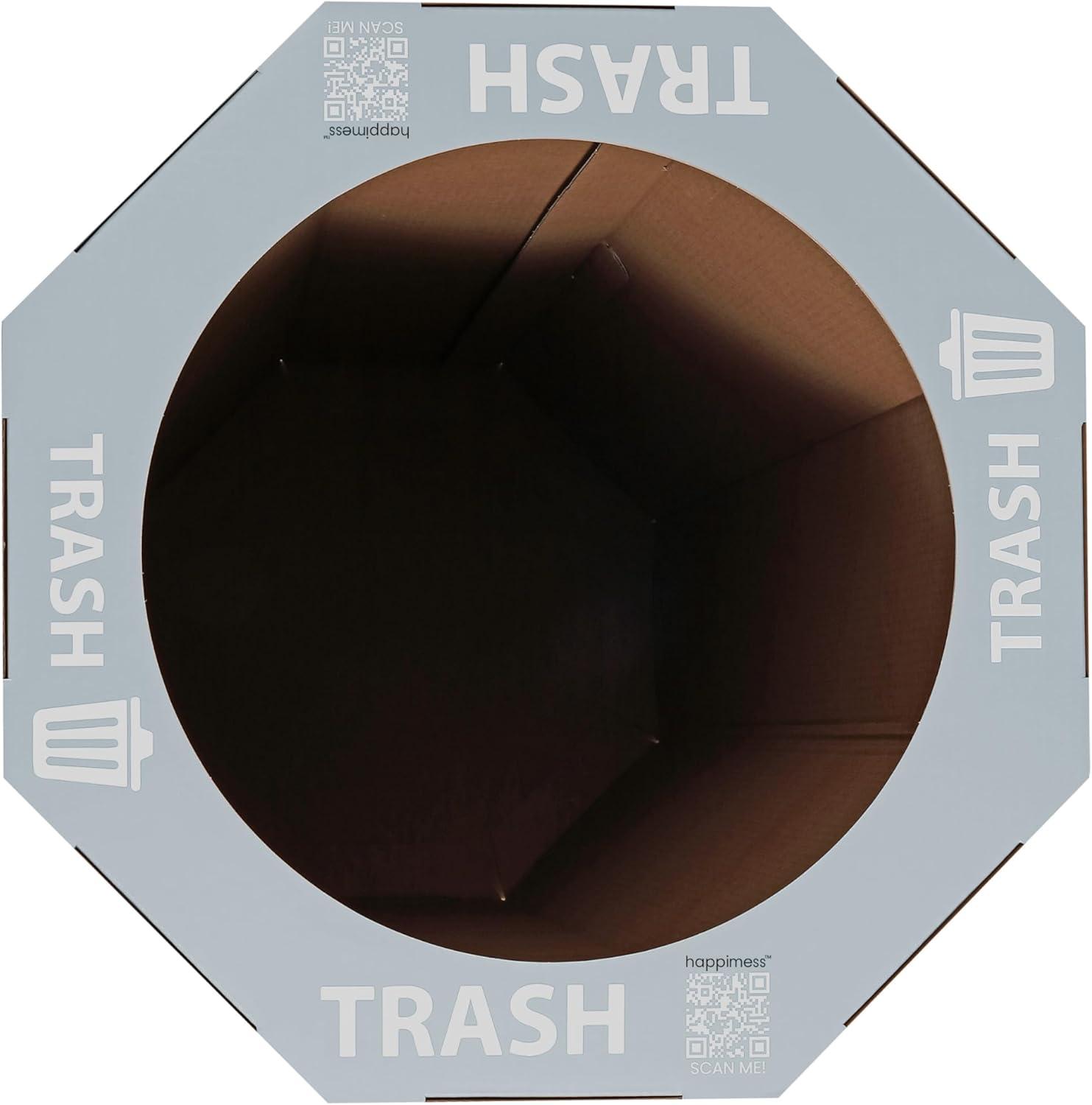 imagehappimess HPM1300FSET2 Fleur 25Gallon Traditional Classic Disposable Corrugated Cardboard Event Trash Can and Recycling Bin for Home Kitchen Laundry Room Bathroom Limestone Beige Set of 2Fog Gray